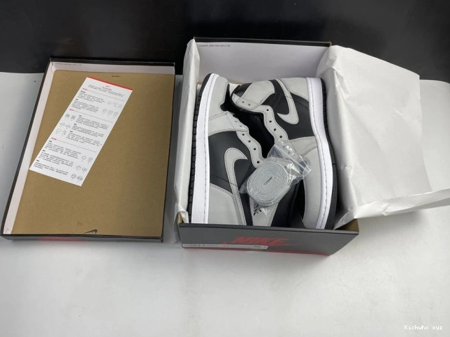 Air 1 High Jordan White Grey Black Smoke Retro Light 555088-035 0812